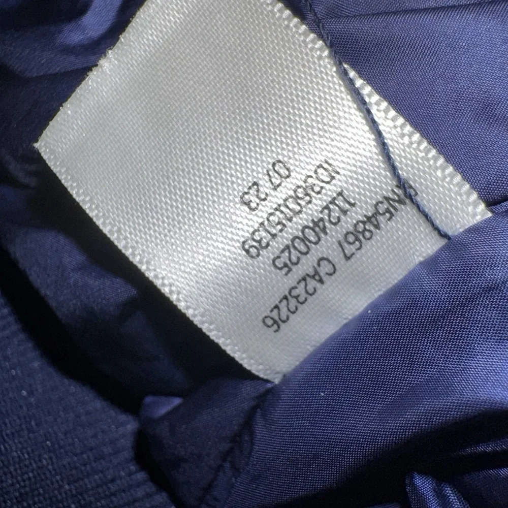 Victoria's Secret‎ Pink Ribbed Velour Crop Puffer Bomber Jacket Blue Gorpcore L